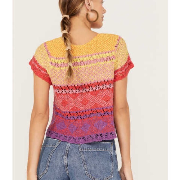 Free People Lily Sweater in paradise tropical red - Picture 9 of 10